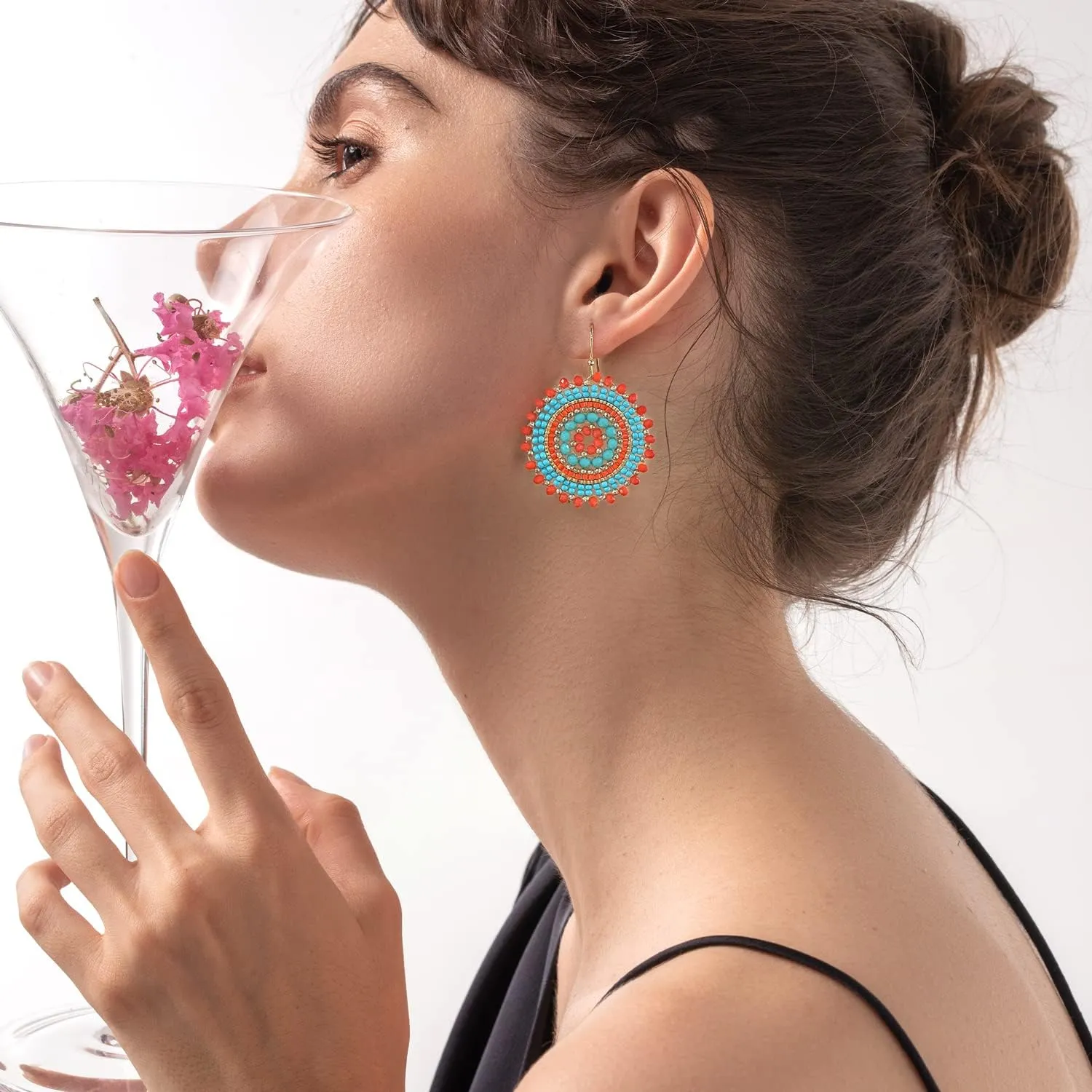 Colorful Summer Beaded Earrings For Women Crystals Glass Bead Dangle Drop Bohemia Earrings Statement Earrings For Women