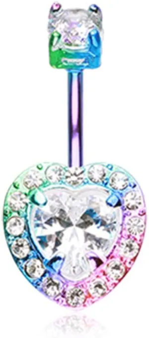 Colorline Brilliant Heart Sparkle WildKlass Belly Button Ring