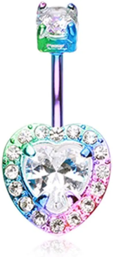 Colorline Brilliant Heart Sparkle WildKlass Belly Button Ring