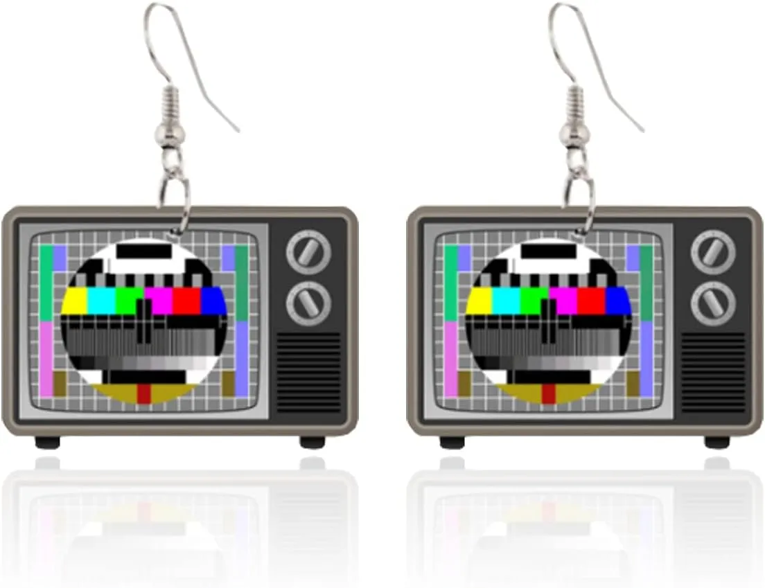Creative Acrylic Vintage Television Drop Dangle Earrings Statement Unique TV Dangle Earrings Novelty Jewelry for Women Teens Girls Birthday Gifts