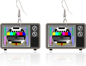 Creative Acrylic Vintage Television Drop Dangle Earrings Statement Unique TV Dangle Earrings Novelty Jewelry for Women Teens Girls Birthday Gifts