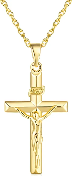 Cross Necklace for Women 14K Gold Cross Necklaces for Women Crucifix Necklace Chain Womens 28.6mm