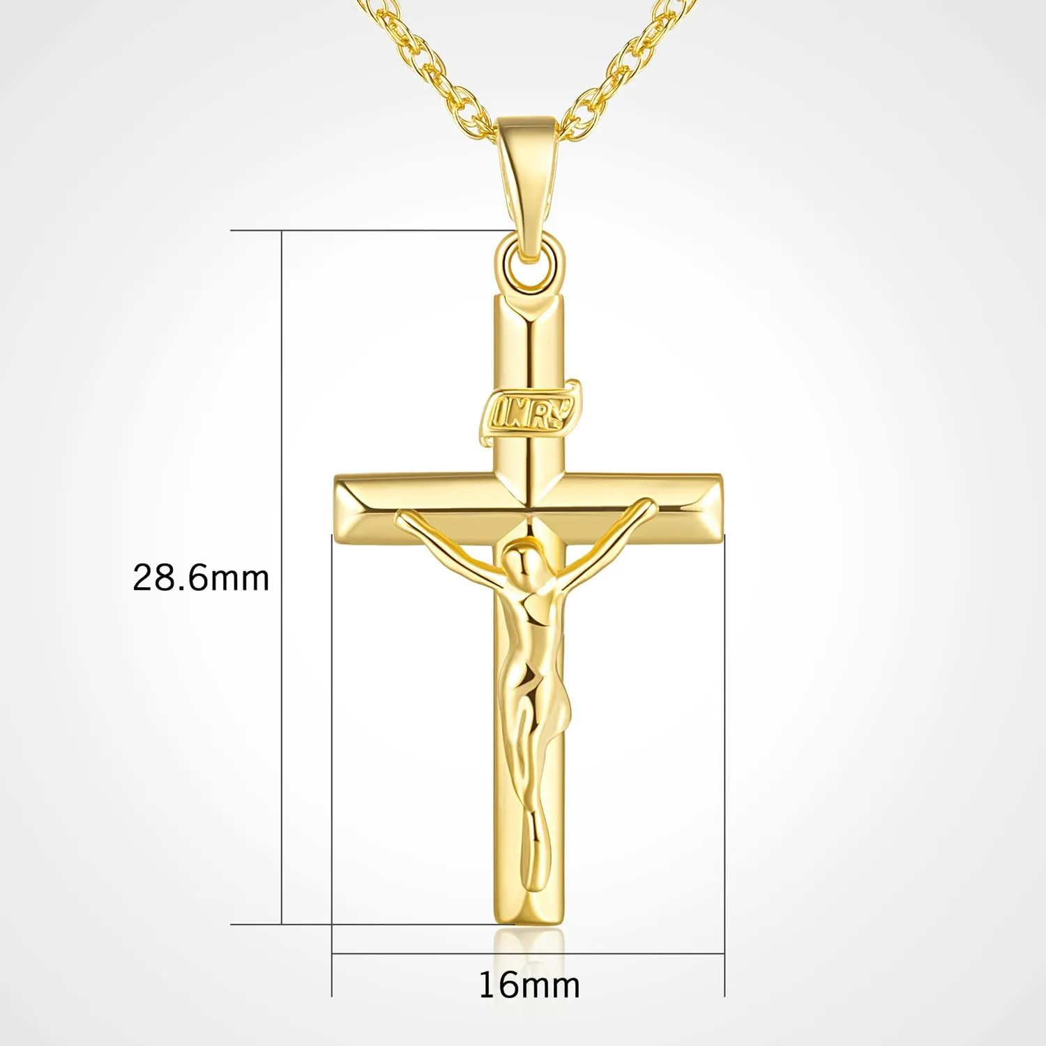 Cross Necklace for Women 14K Gold Cross Necklaces for Women Crucifix Necklace Chain Womens 28.6mm