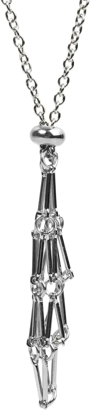 Crystal Holder Necklace, Stainless Steel Cage for Stone Adjustable Natural Crystal Cage Holder Necklaces Quartz Natural Gemstone Jewelry for Women Men