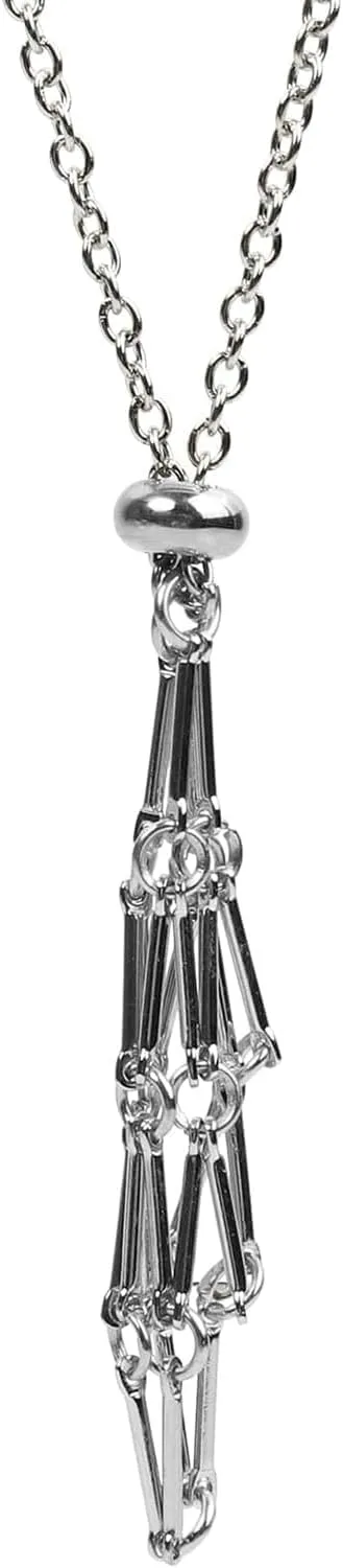 Crystal Holder Necklace, Stainless Steel Cage for Stone Adjustable Natural Crystal Cage Holder Necklaces Quartz Natural Gemstone Jewelry for Women Men