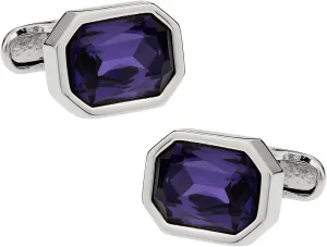 Cuff-Daddy Amethyst Purple Crystal Cufflinks with Travel Presentation Box - Perfect Cufflinks for Men and Wedding