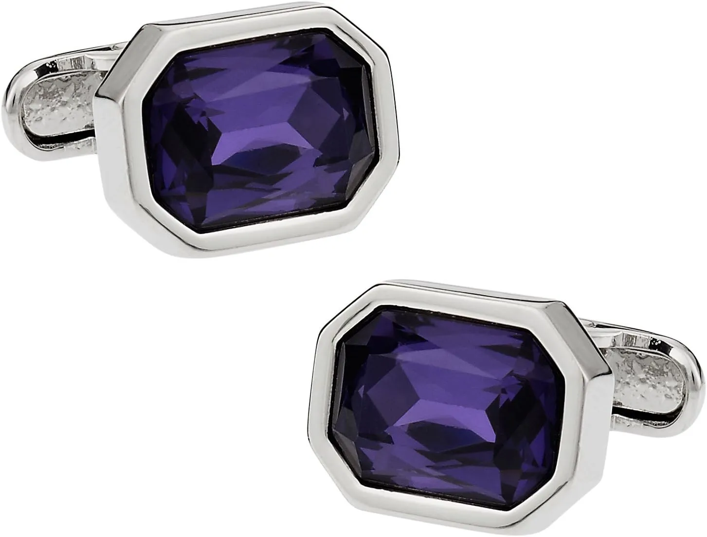 Cuff-Daddy Amethyst Purple Crystal Cufflinks with Travel Presentation Box - Perfect Cufflinks for Men and Wedding