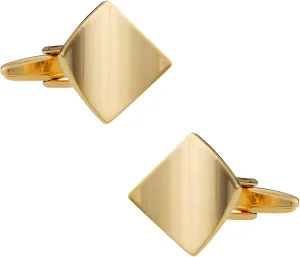 Cuff-Daddy Artistic Designer Gold-Tone Curled Cufflinks with Presentation Box