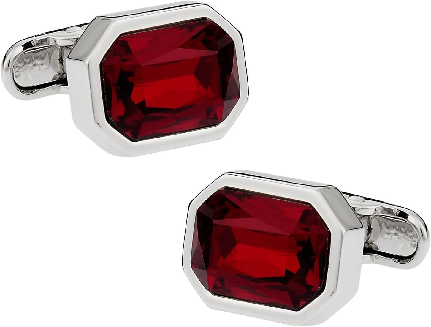 Cuff-Daddy Shimmering Crystal Siam Red Cufflinks with Travel Presentation Box - Perfect Cufflinks for Men and Wedding