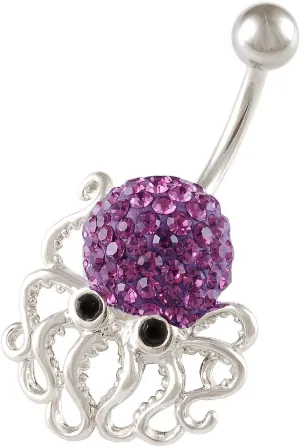 Cute Belly Button Ring Dangle Unique 14g a Piece Pick You 3/8 Surgical Steel Sexy Dangle Unusual Octopus Navel Piercing Bead