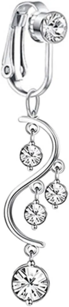 Dangle Navel Ring Non Piercing Belly Button Jewelry for Women Unique Body Decoration Chic Clip Accessory for Stylish Looks Special Occasions