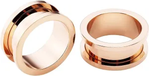 Ear Tunnel Rings, Surgical Steel Ear Gauges Men Body Piercing Jewelry Rose Gold Hoop Unique Gifts for Women