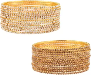 Efulgenz Crystal Indian Bangles for Women Indian Bangle Set Traditional Wedding Bridal Bracelet Jewelry for Women