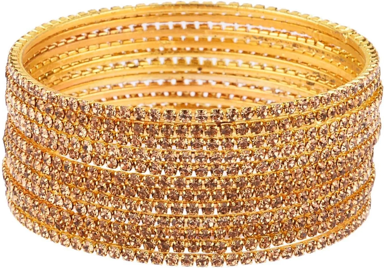 Efulgenz Crystal Indian Bangles for Women Indian Bangle Set Traditional Wedding Bridal Bracelet Jewelry for Women