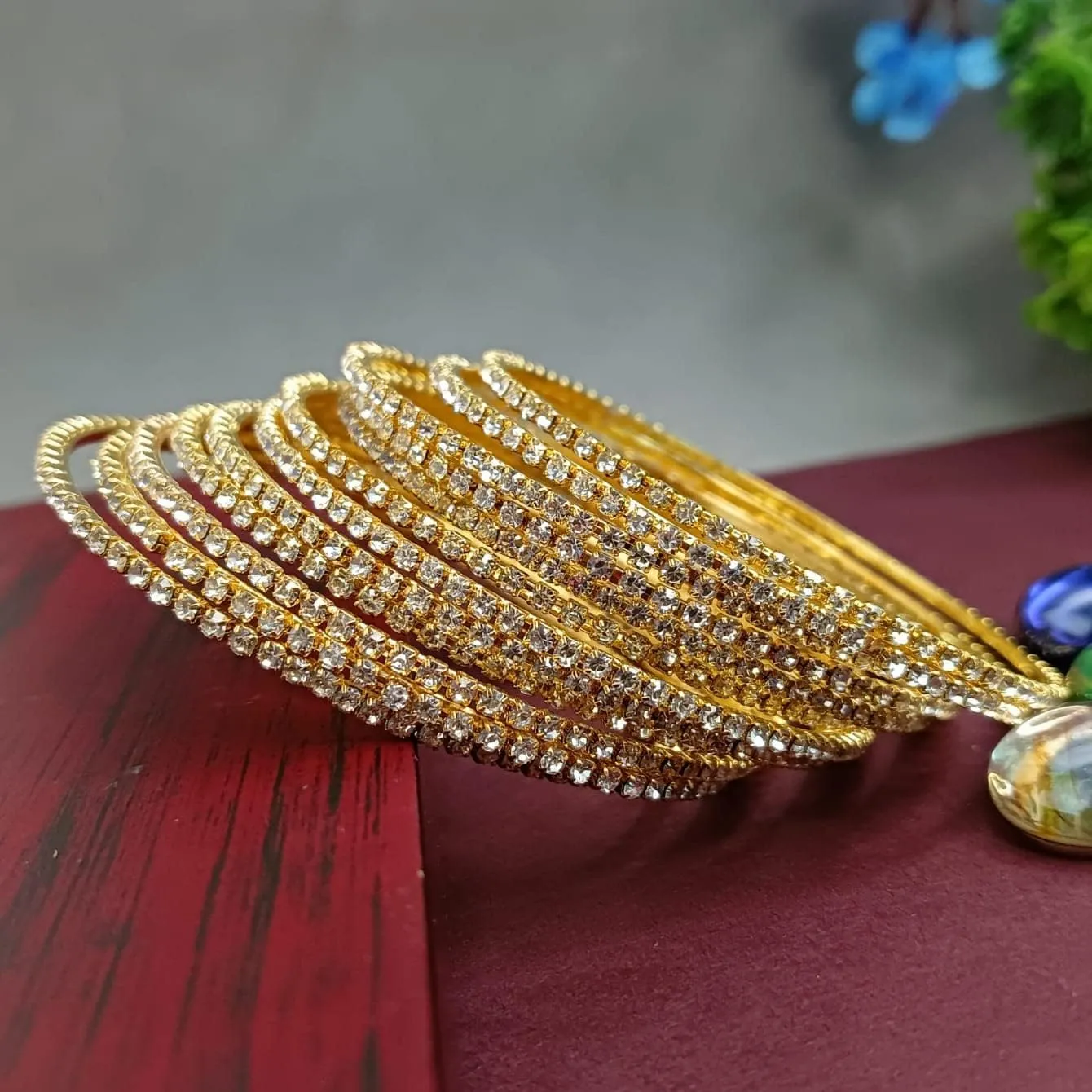 Efulgenz Crystal Indian Bangles for Women Indian Bangle Set Traditional Wedding Bridal Bracelet Jewelry for Women