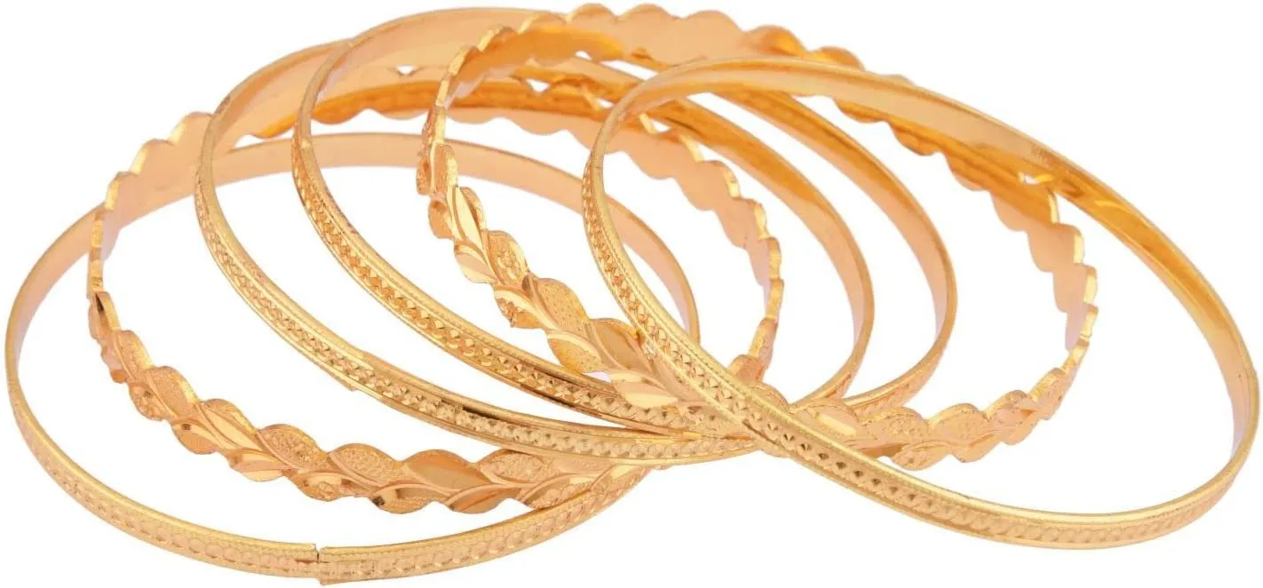 Efulgenz Traditional Wedding Bridal Indian Bangle Set Gold Tone Bracelet Bangle Jewelry for Women
