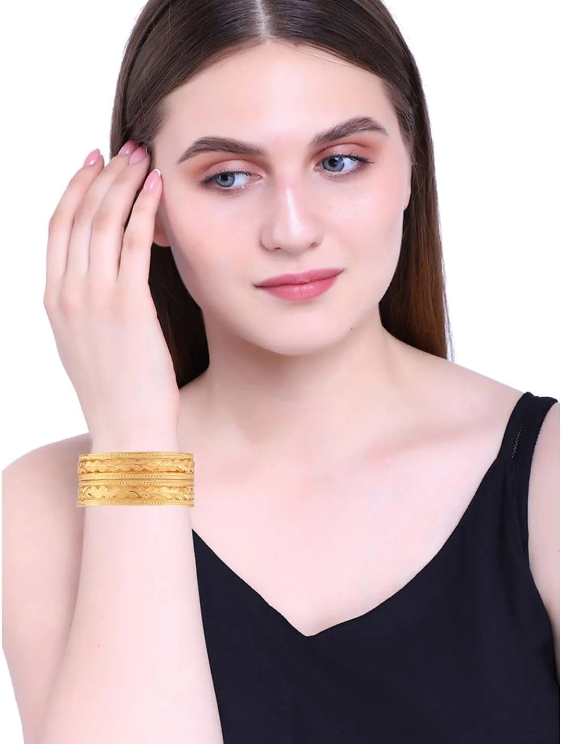 Efulgenz Traditional Wedding Bridal Indian Bangle Set Gold Tone Bracelet Bangle Jewelry for Women