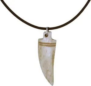 Fablinks Wolf Tooth Necklace for Men, Boys Necklace with Bone Bead Fang Pendant, Dinosaur Teeth Horn Necklaces with Round Leather Cord
