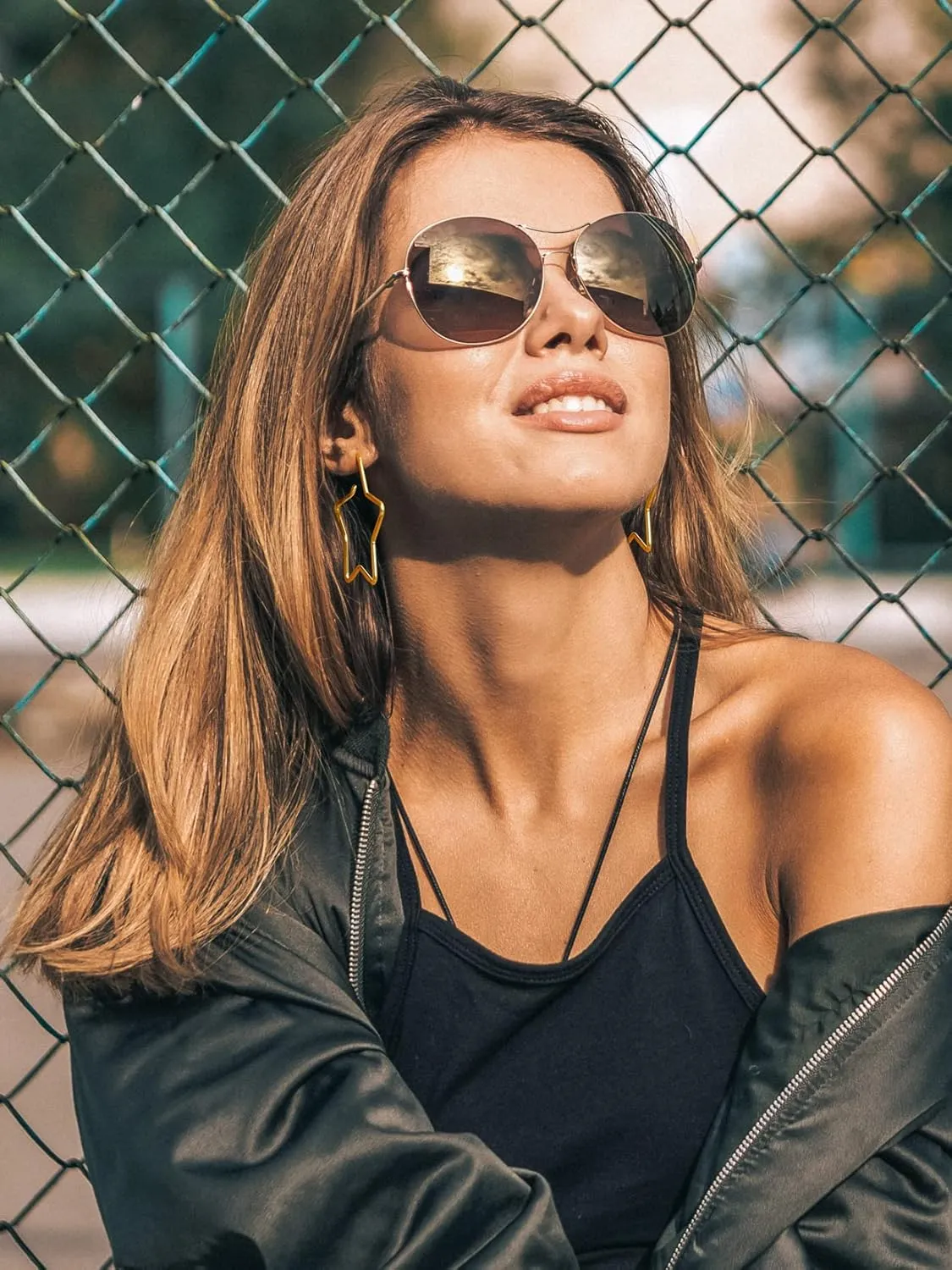Fashion Star Hoop Earrings for Women Stainless Steel/18K Gold/Black Plated Big Earring Hoops Fit Sensitive Ears(with Gift Box)