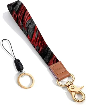 Fashion Wrist Lanyard Key Chain with Metal Clasp for Women,Cute Durable Car Keychain Hand Strap,Wallet