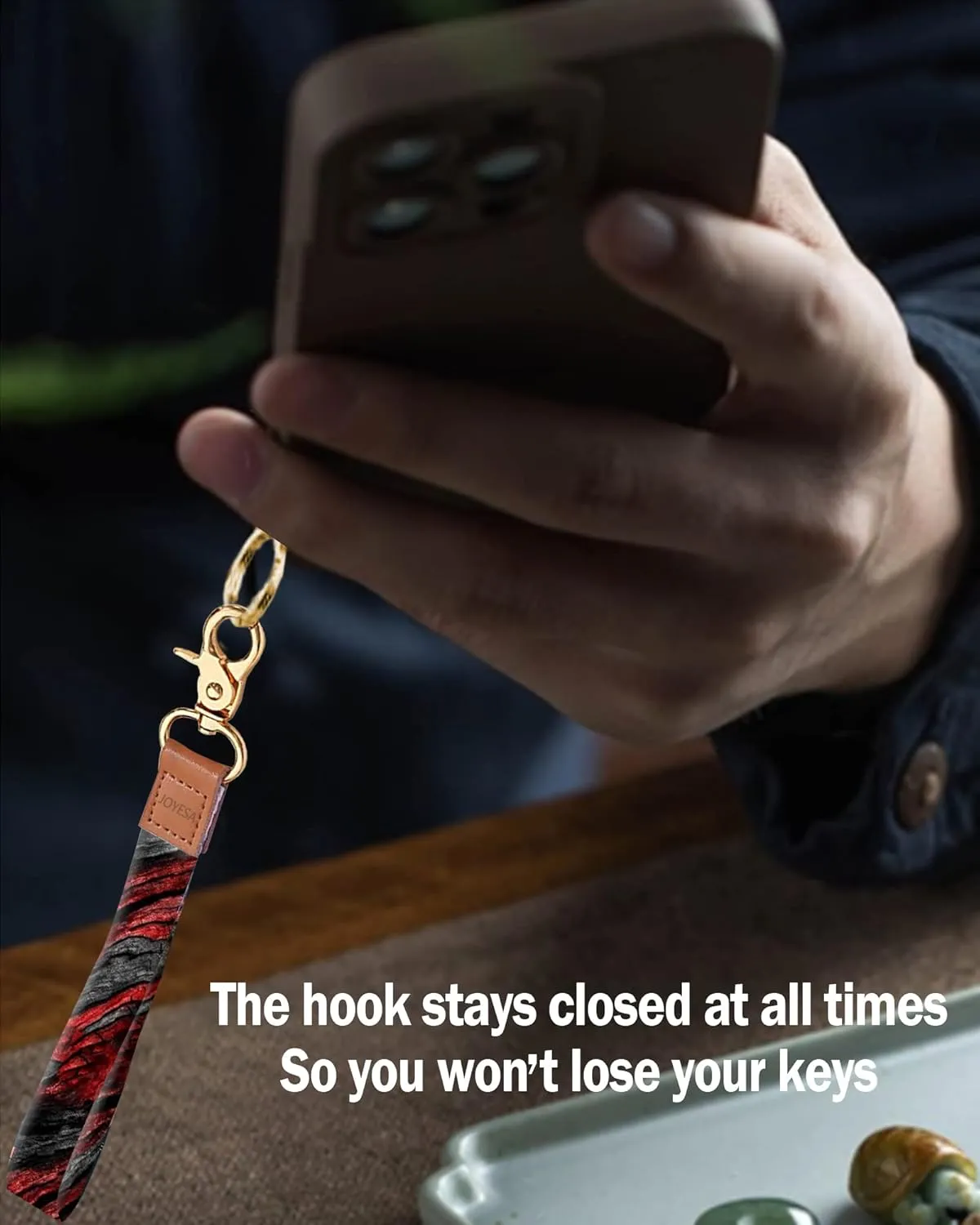 Fashion Wrist Lanyard Key Chain with Metal Clasp for Women,Cute Durable Car Keychain Hand Strap,Wallet