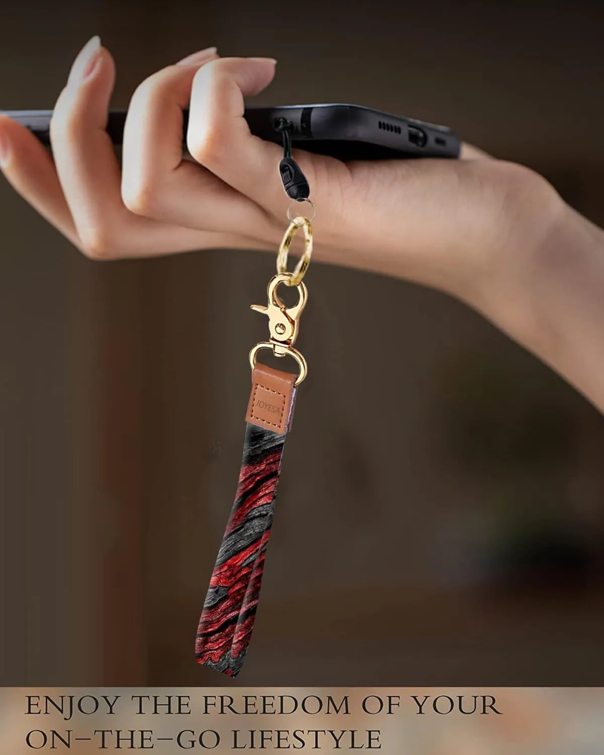 Fashion Wrist Lanyard Key Chain with Metal Clasp for Women,Cute Durable Car Keychain Hand Strap,Wallet