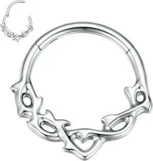 FUNLMO 316L Surgical Steel Septum Ring Nose Ring Daith Tragus Helix Rook Conch Piercing Jewelry Unique Cartilage Earring for Women Men