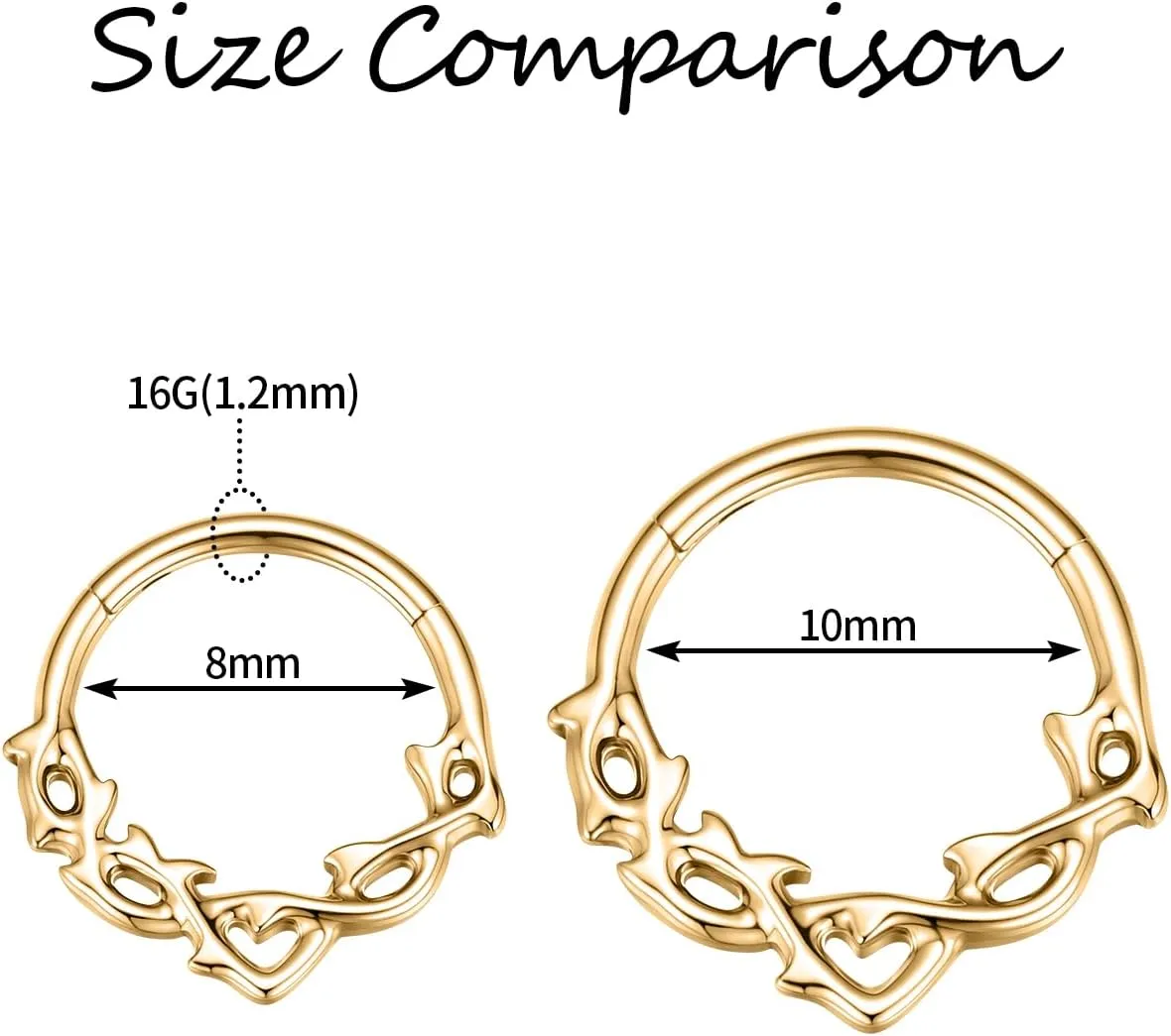 FUNLMO 316L Surgical Steel Septum Ring Nose Ring Daith Tragus Helix Rook Conch Piercing Jewelry Unique Cartilage Earring for Women Men