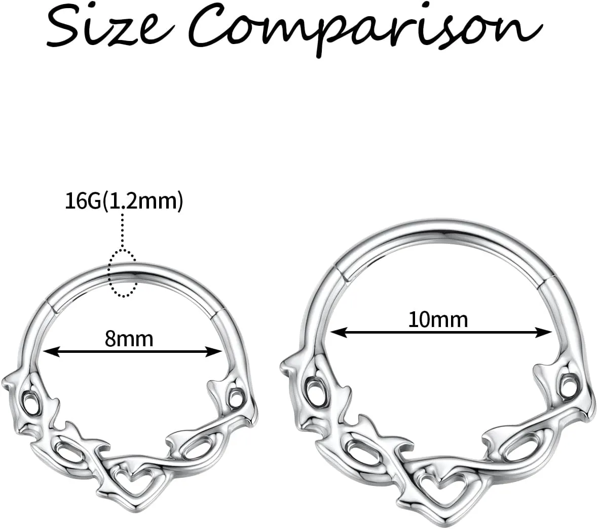 FUNLMO 316L Surgical Steel Septum Ring Nose Ring Daith Tragus Helix Rook Conch Piercing Jewelry Unique Cartilage Earring for Women Men