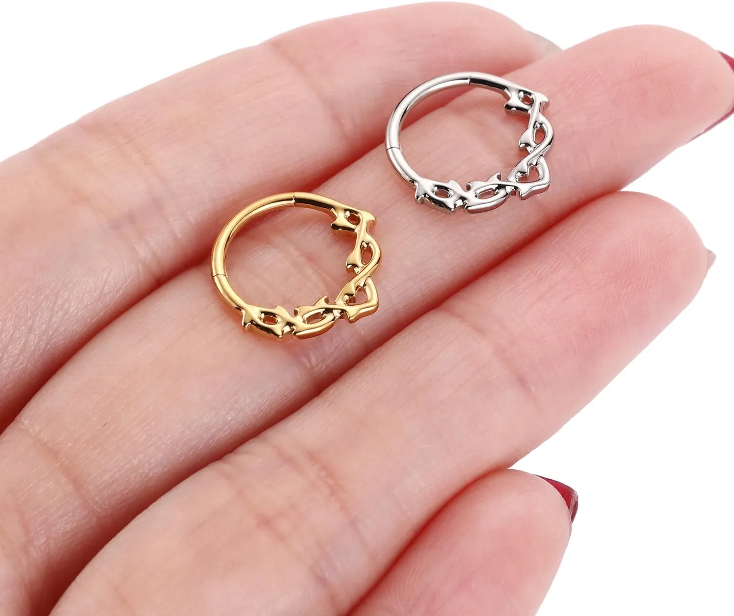 FUNLMO 316L Surgical Steel Septum Ring Nose Ring Daith Tragus Helix Rook Conch Piercing Jewelry Unique Cartilage Earring for Women Men