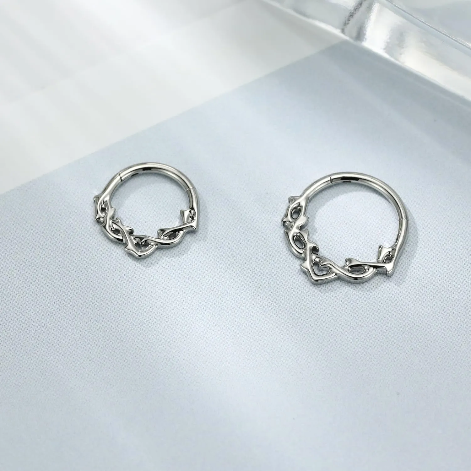 FUNLMO 316L Surgical Steel Septum Ring Nose Ring Daith Tragus Helix Rook Conch Piercing Jewelry Unique Cartilage Earring for Women Men