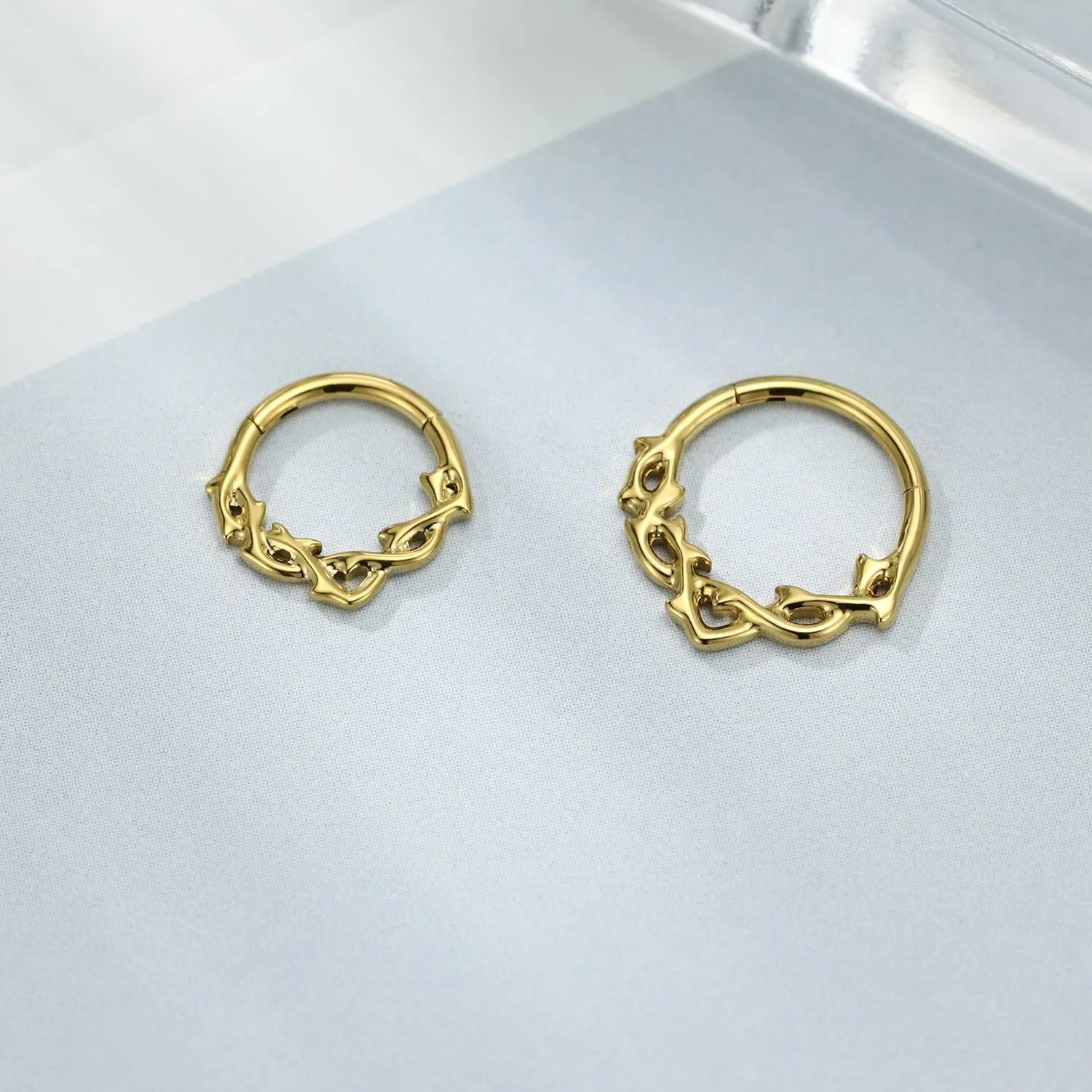 FUNLMO 316L Surgical Steel Septum Ring Nose Ring Daith Tragus Helix Rook Conch Piercing Jewelry Unique Cartilage Earring for Women Men