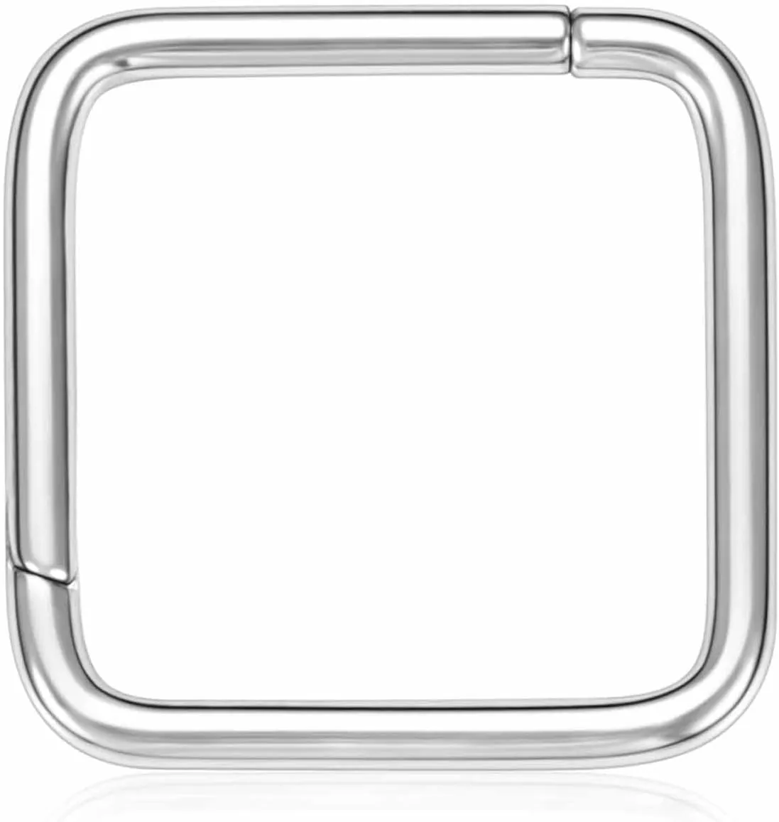 FUNLMO 316L Surgical Steel Septum Ring Square Nose Ring Hoop Daith Helix Tragus Rook Conch Piercing Jewelry Cartilage Earring 16G