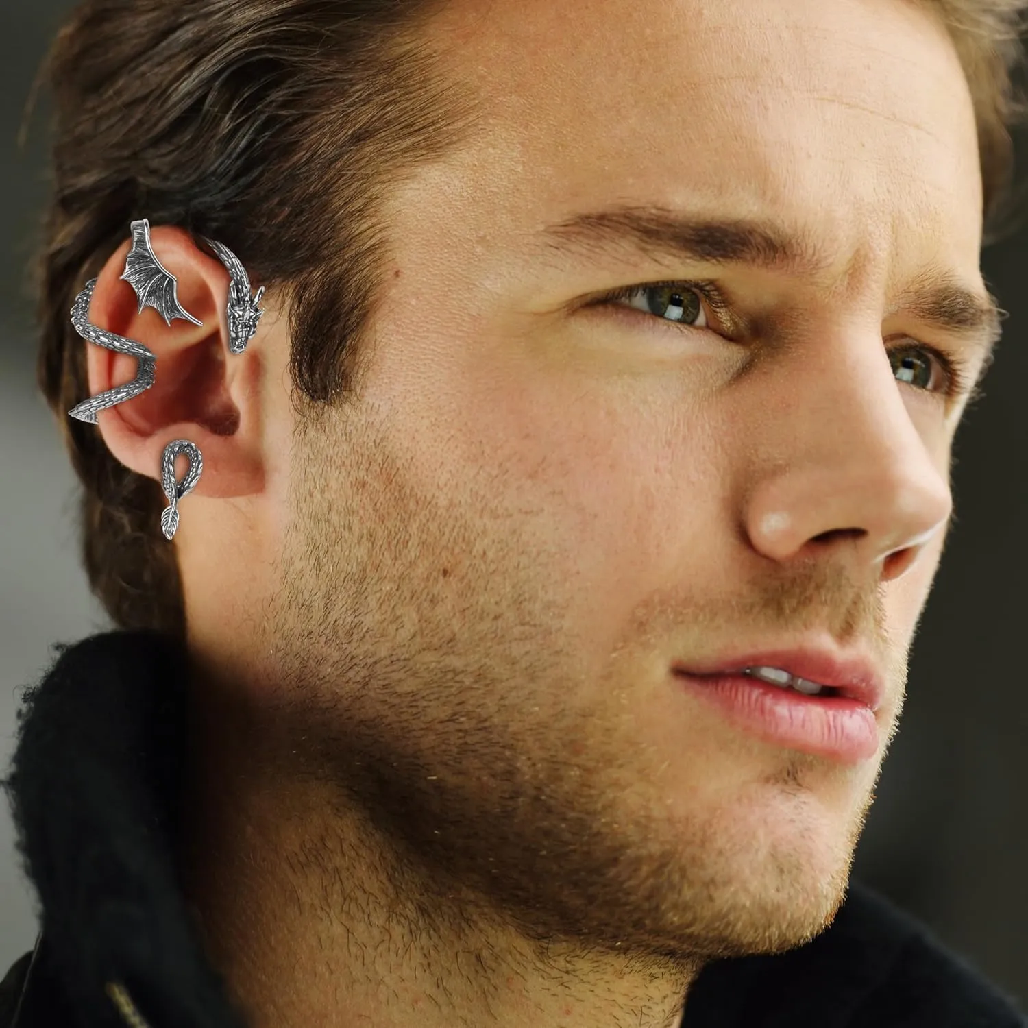 GAVU Vintage Stainless Steel Ear Cuff Earrings for Men