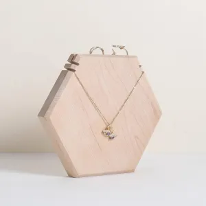 GemeShou Wooden Necklace Display Stand for selling, White Hexagon Jewelry Holder for Show, Necklace Retail Jewelry organizer photography propsHexagon Necklace holder-Large-White