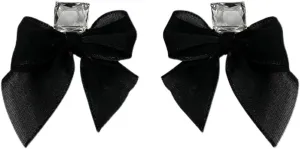 Gold & Silver Bow Knot Earrings - Cute Ribbon Studs for Women's Birthday Party