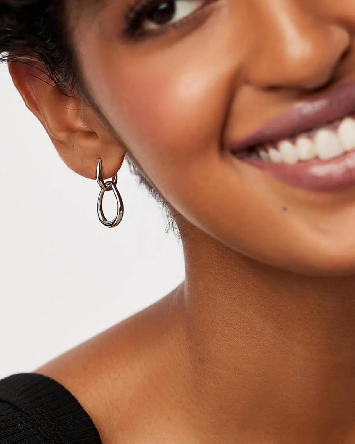 Gold Earrings for Women Trendy 14K Gold Plated Double Hoop Dangle Earring Thin Minimalist Lightweight Dainty Drop Earrings Jewelry Gift for Her