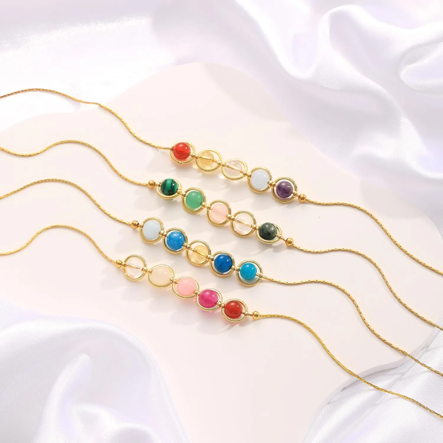 Gold Gemini Necklace Zodiac Sign Necklaces for Women Daughter Gifts from Mom Crystals and Healing Stones Necklace Beaded Choker Necklace Aquamarine Citrine Necklace for Women Girls