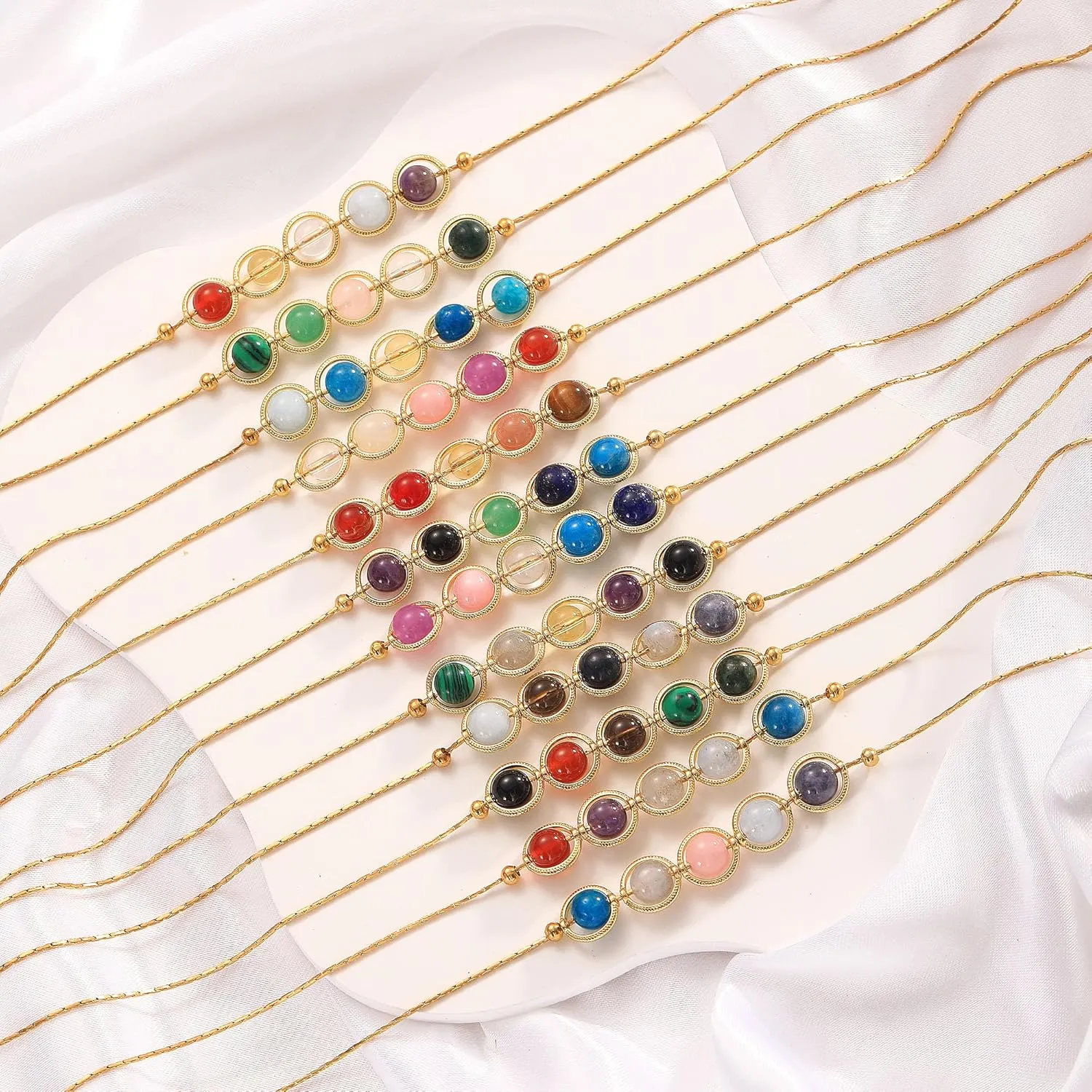 Gold Leo Zodiac Necklace for Women Birthday Gifts Healing Stone Necklace Crystal Beaded Necklace Leo Zodiac Gifts Sunstone Tiger Eye Bead Necklace for Women Girlfriend Her