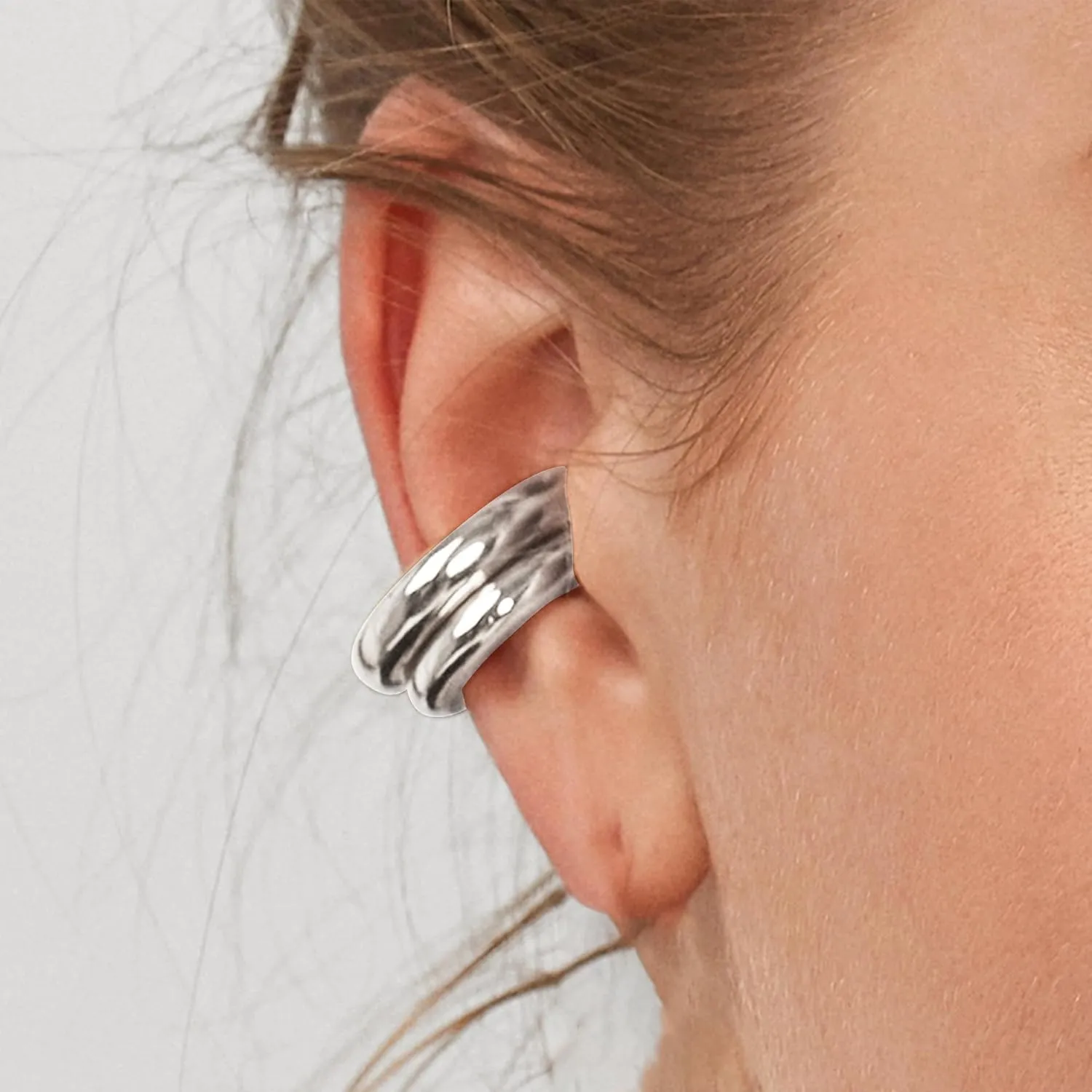 Gold Plated Ear Cuff Earrings for Women Non Piercing - Hypoallergenic Ear Cuffs Silver/Gold Non Tarnish Clip on Cartilage Earrings Fake Earring Set