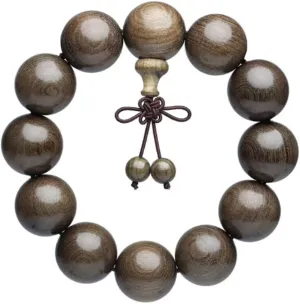 Golden Nanmu Buddhist Beads Bracelet, Brings Suspiciousness and Peace, about 18mm