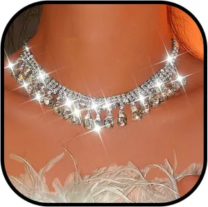 GRAEEN Rhinestone Necklace Jewelry Sparkly Crystal Pendant Necklaces Bling Prom Neck Chain for Women