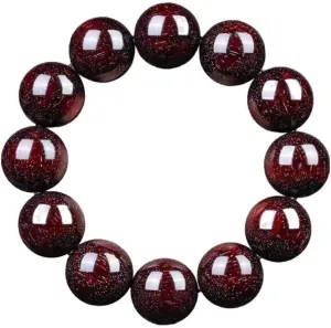 GUIYOUCHEN Sandalwood Bracelet, 12mm Prayer Bead Bracelet, Wood Beaded Bracelet for Men and Women Stretch Bracelet Buddhist Prayer Beads Jewelry