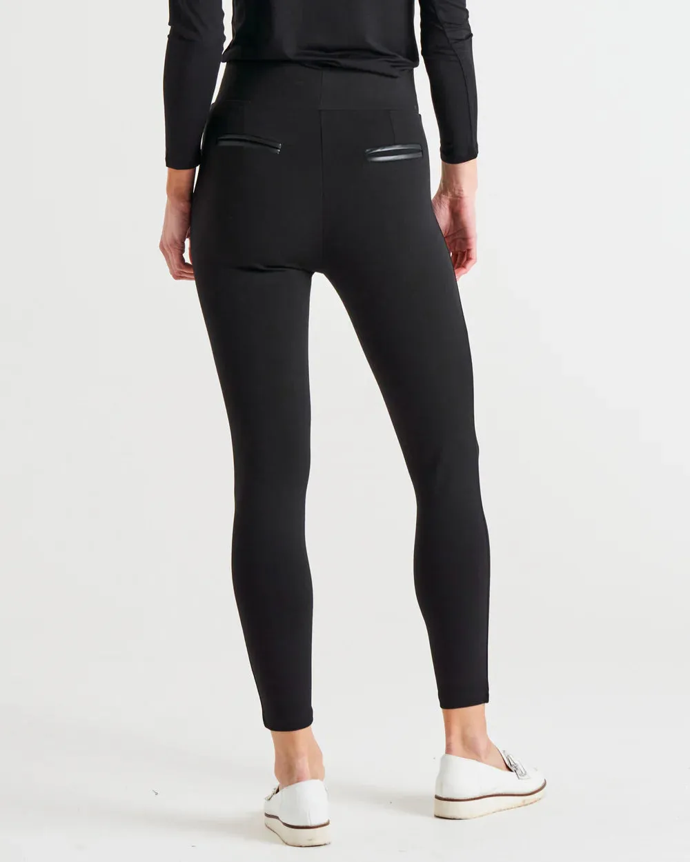 Gwen Stretchy Ponte Leggings - Black