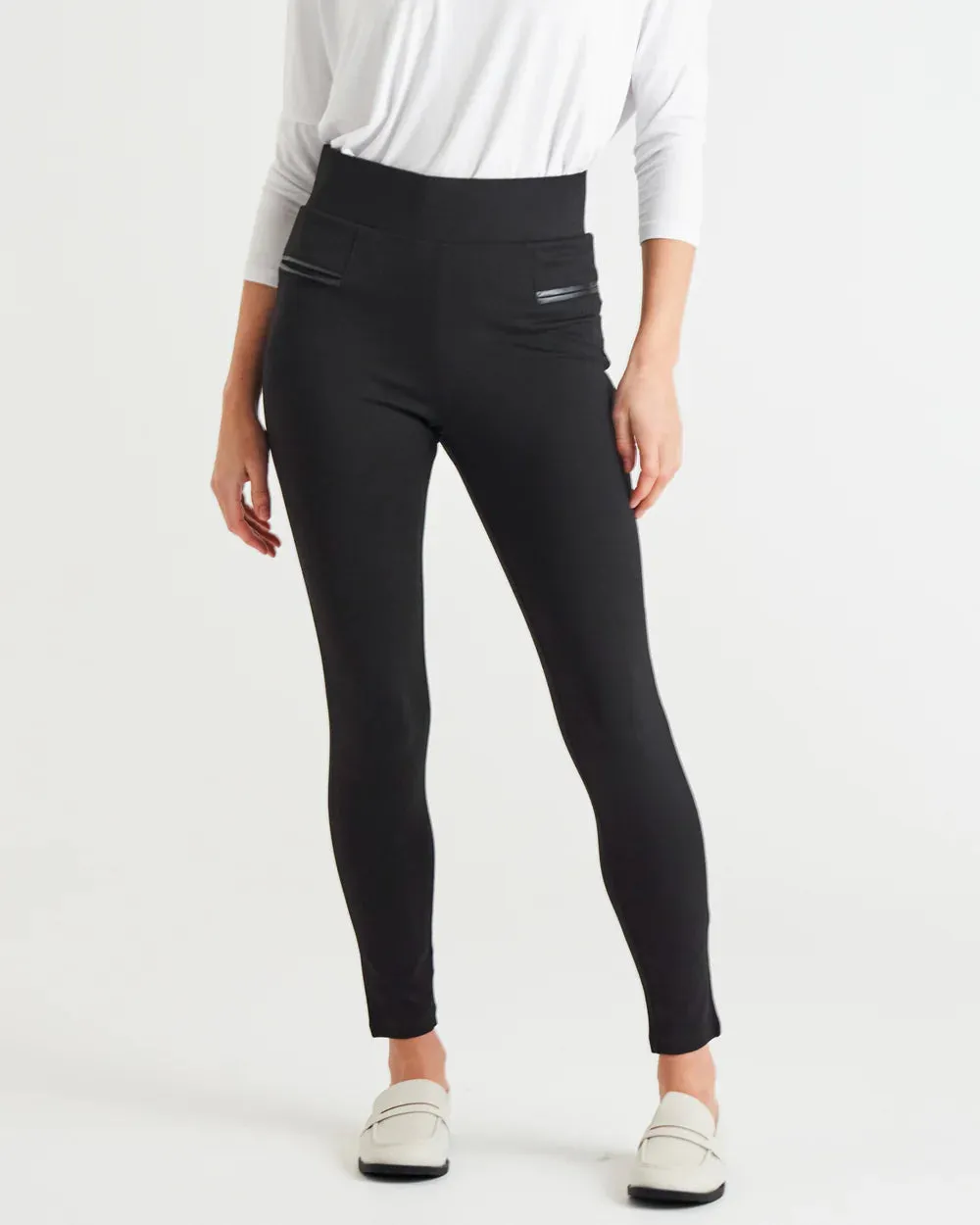 Gwen Stretchy Ponte Leggings - Black