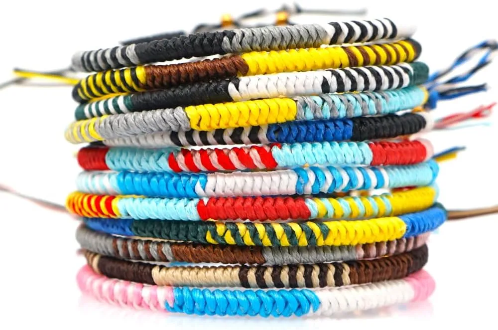 Handmade Boho Adjustable Waterproof Friendship Bracelets for Women Bohemia Braided Rope String Gold Beaded Surfer Beach Wrap Anklet Foot Jewelry Gift