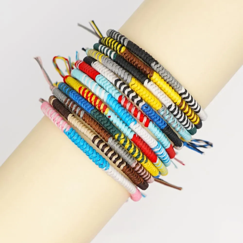 Handmade Boho Adjustable Waterproof Friendship Bracelets for Women Bohemia Braided Rope String Gold Beaded Surfer Beach Wrap Anklet Foot Jewelry Gift