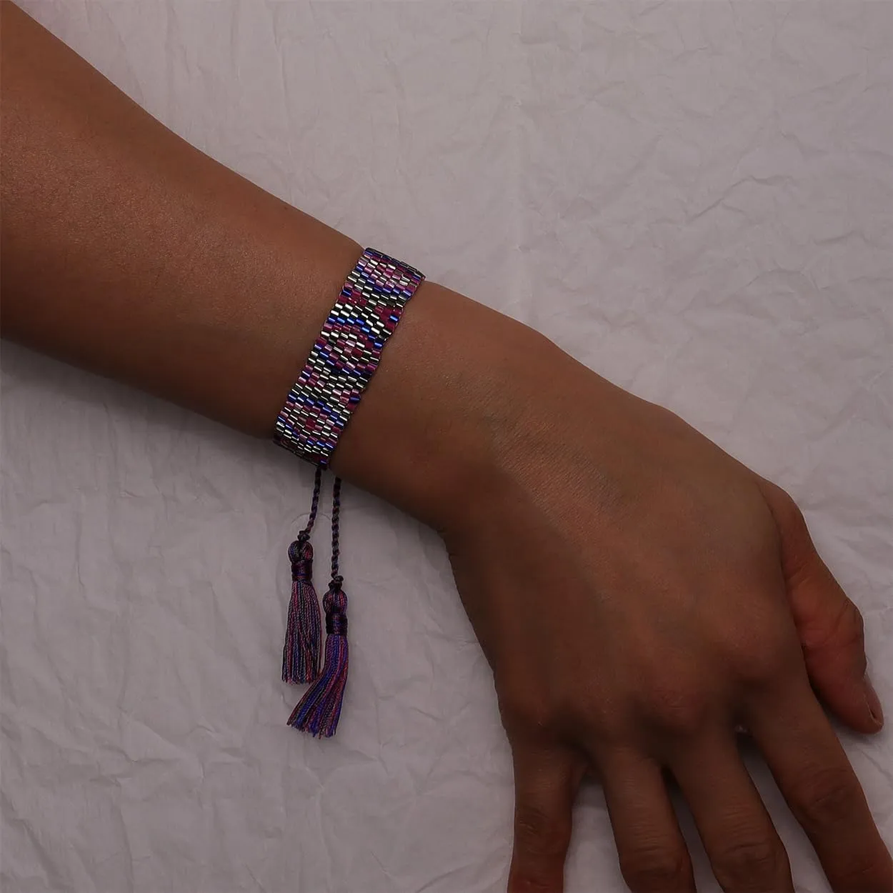 Handmade Seed Bead Friendship Wristband Wrap Bracelets for Women Charm Adjustable Evil Eye Beaded Rope Braided Boho Multicolor Bracelet Fashion Jewelry Gift