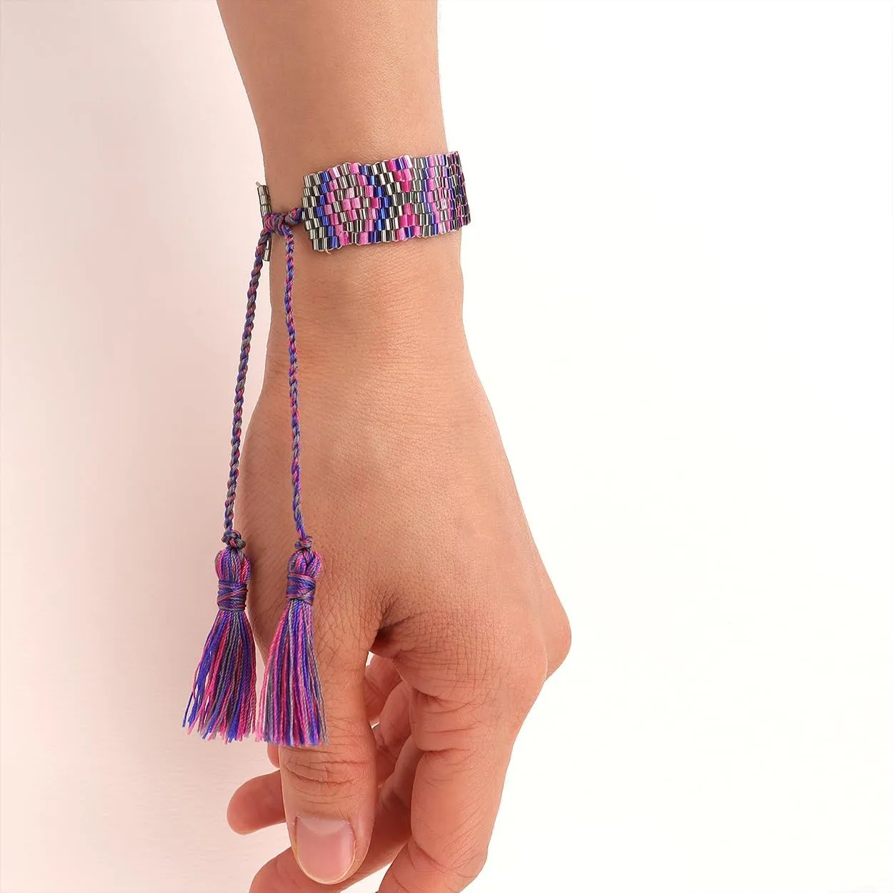 Handmade Seed Bead Friendship Wristband Wrap Bracelets for Women Charm Adjustable Evil Eye Beaded Rope Braided Boho Multicolor Bracelet Fashion Jewelry Gift