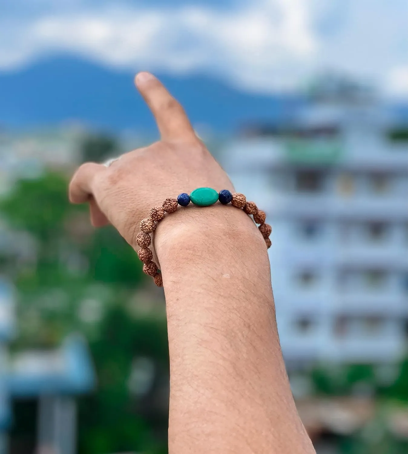 Hands Of Tibet Tibetan Mala Rudraksha Wrist Mala/Bracelet for Meditation
